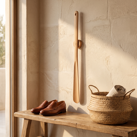 Stride Shoehorn styled in a sunlit villa interior